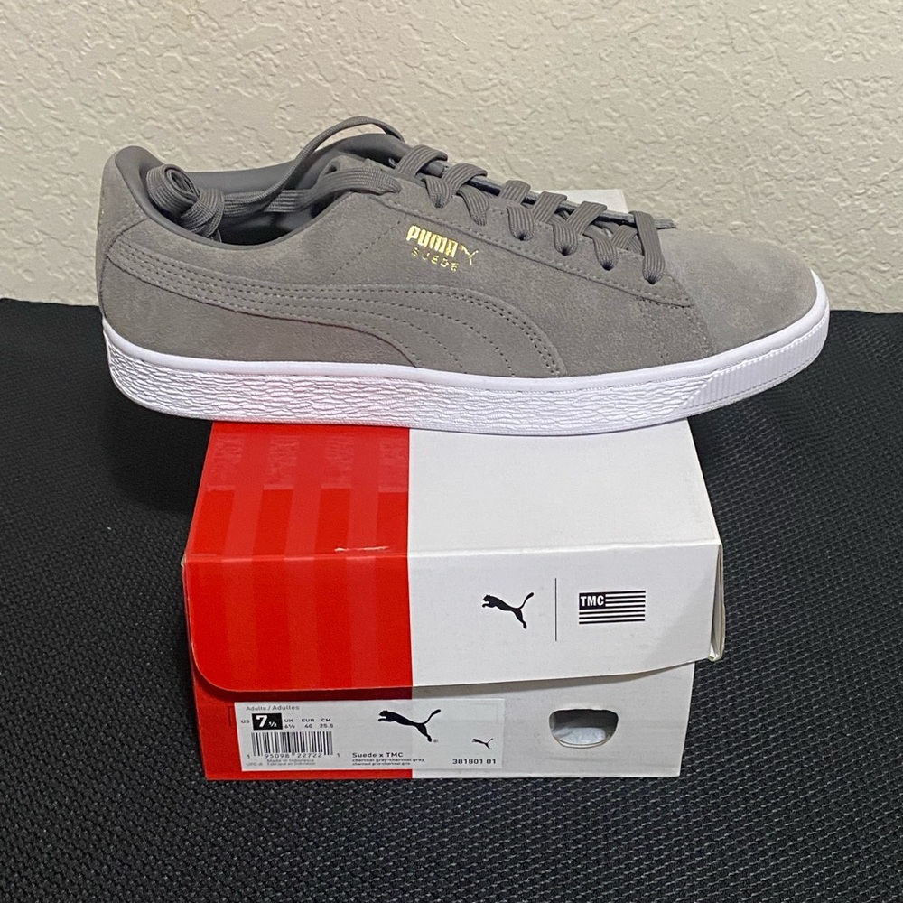 Mens Nipsey Hustle Puma Grey Suede TMC (The Marathon Continues) sz 7.5